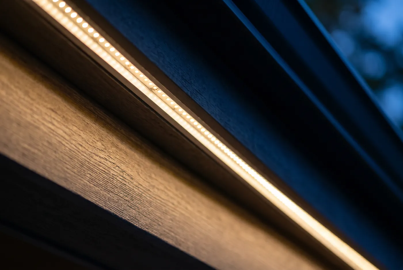 Close-up of permanent RGBW lighting detail